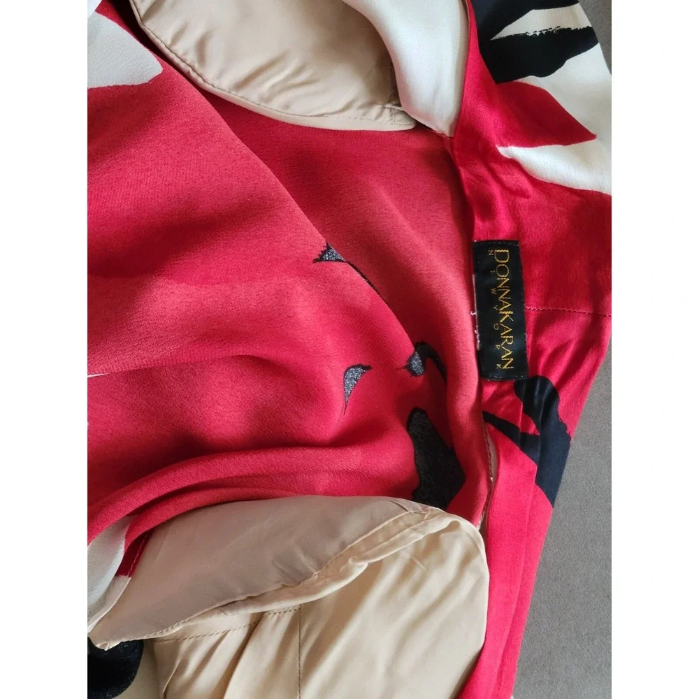 Vintage USA Pure SILK Voluminous Donna Karan Bold Floral Jacket Kimono Overpiece